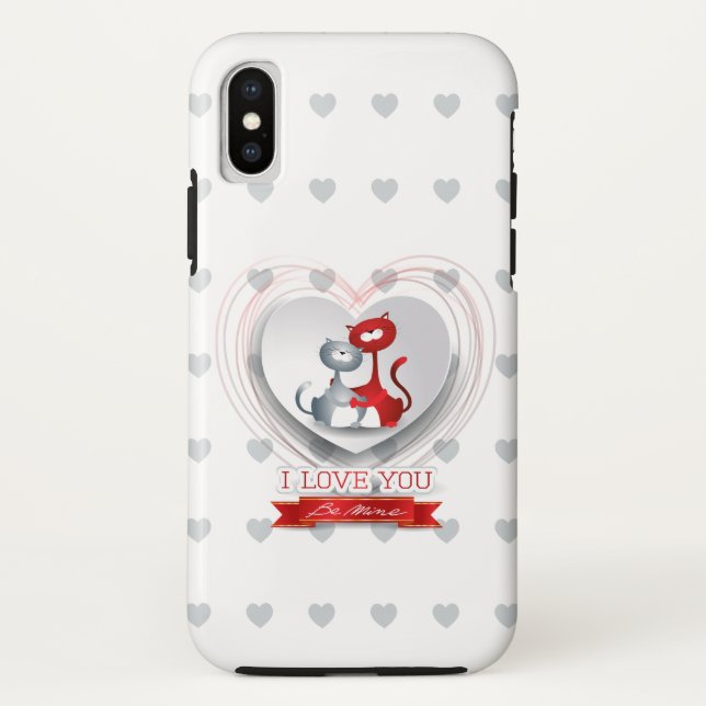 Cats in Love with Heart Case-Mate iPhone Case (Back)