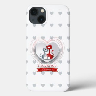 Cats in Love with Heart iPhone 13 Case