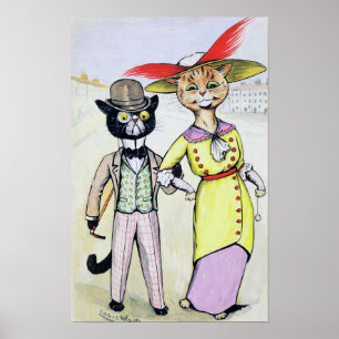 Cats in Modern Fashion, Louis Wain Poster