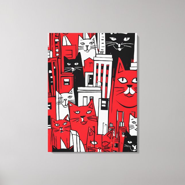 Cats in New York Canvas Print (Front)