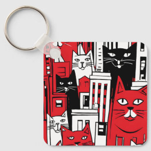 Cats in New York Key Ring