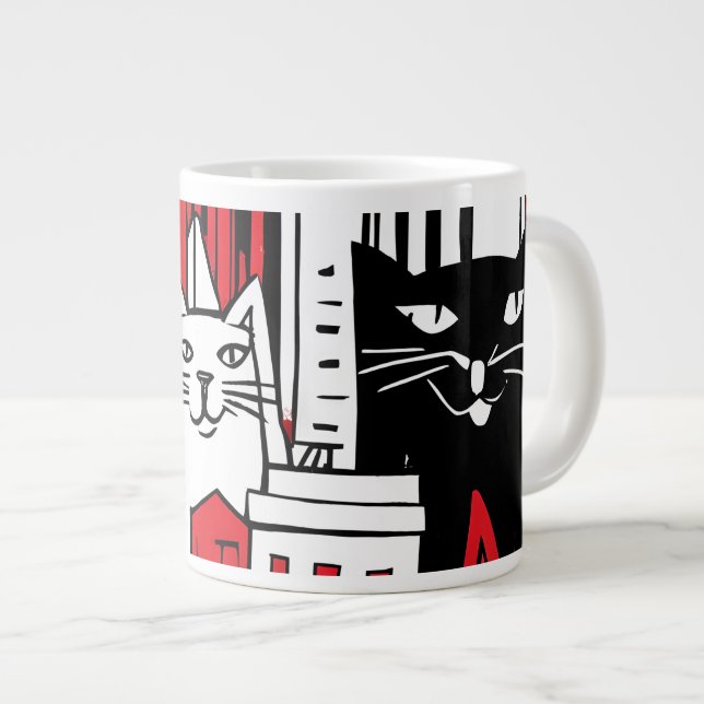 Cats in New York Large Coffee Mug (Front Right)