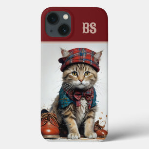 Cats in Scottish Disguise – charming tartan cats iPhone 13 Case
