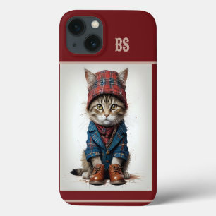 Cats in Scottish Disguise – charming tartan cats iPhone 13 Case