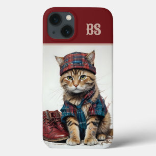 Cats in Scottish Disguise – charming tartan cats iPhone 13 Case