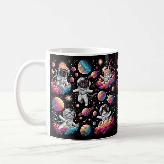 Cats in space! coffee mug (Left)