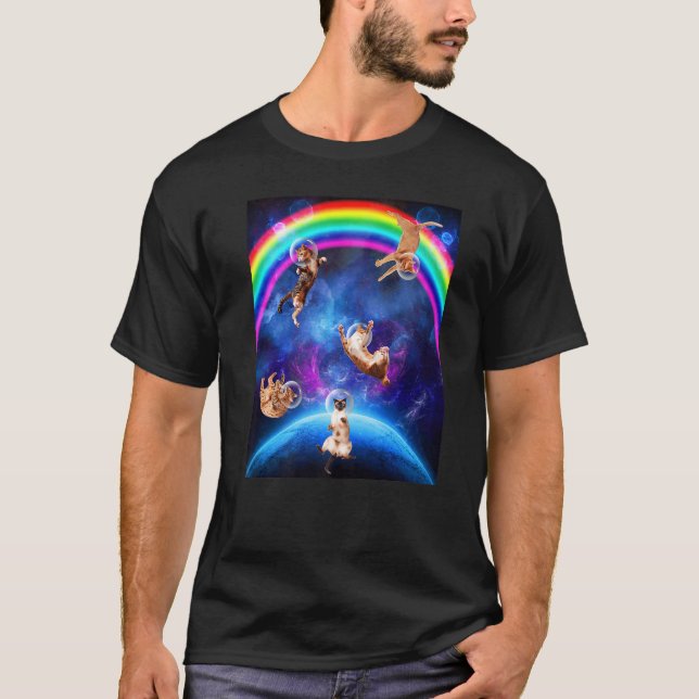 Cats In Space Kitten Outerspace Galaxy Cat  2 T-Shirt (Front)