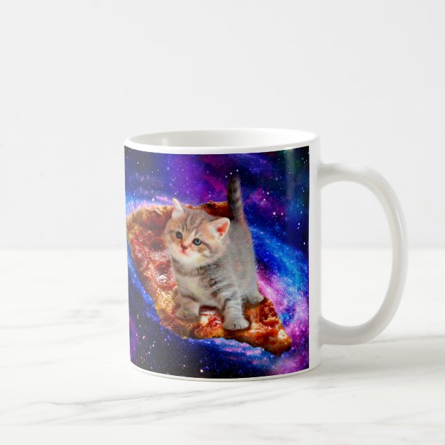 Cats in space pizza coffee mug (Right)