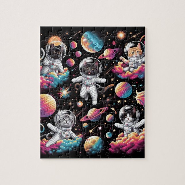 Cats in space puzzle! jigsaw puzzle (Vertical)