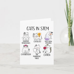 Cats In Stem Funny Science Meme Scientist Nerd Cat Card