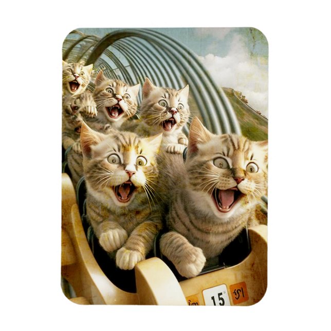 Cats in the amusement park.  magnet (Vertical)