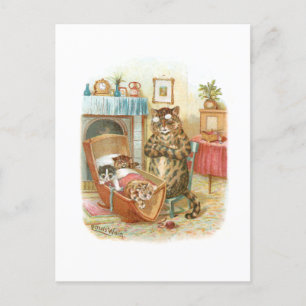 Cats in the Cradle by Louis Wain Postcard