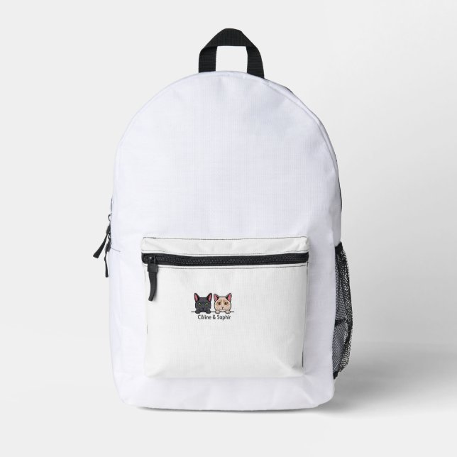 Cats in the family printed backpack (Front)