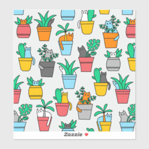 Cats in the flowerpots