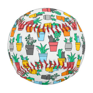 Cats in the flowerpots baseball