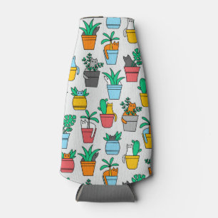 Cats in the flowerpots bottle cooler