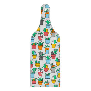 Cats in the flowerpots cutting board