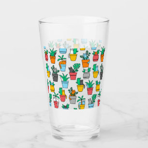 Cats in the flowerpots glass