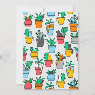Cats in the flowerpots invitation