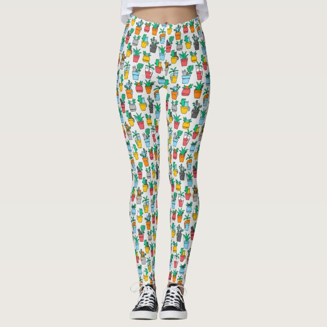 Cats in the flowerpots leggings (Front)