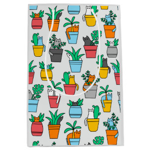 Cats in the flowerpots medium gift bag