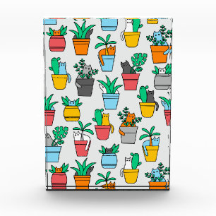 Cats in the flowerpots photo block
