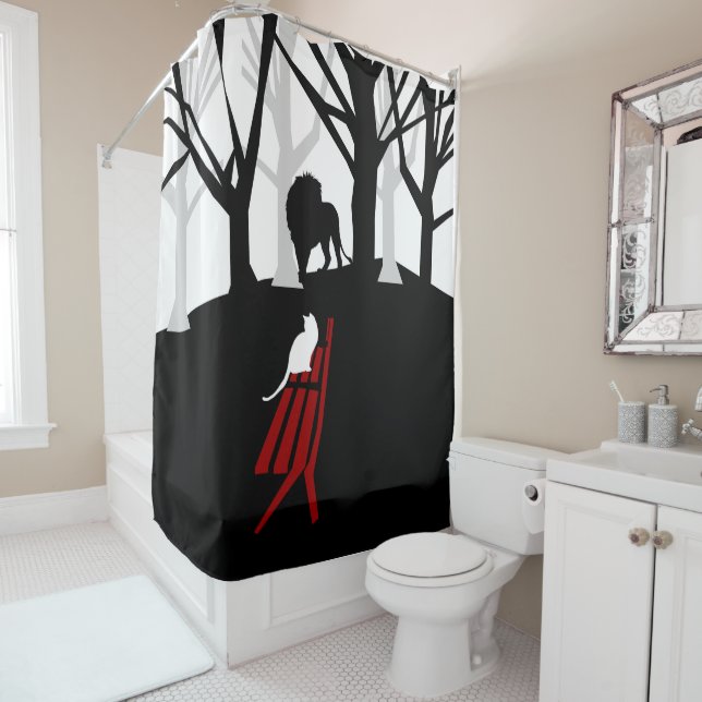 Cats in the garden shower curtain (In Situ)