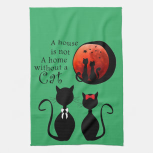 Cats in the home  tea towel