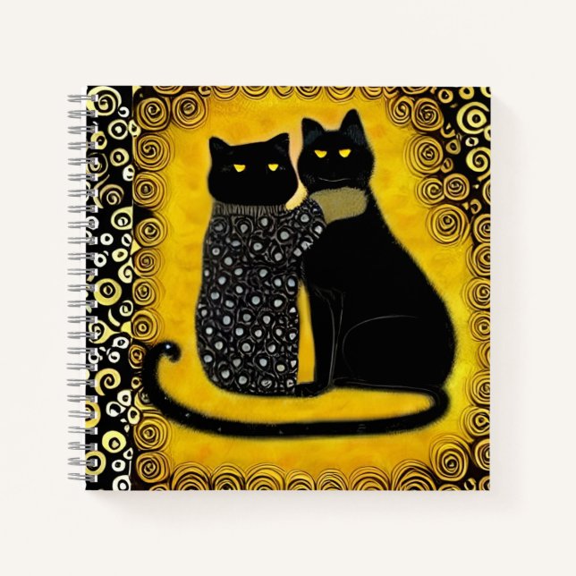 Cats in the style of Klimt Notebook (Front)