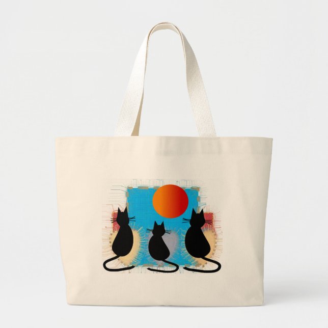 Cats in the Sun Large Tote Bag (Front)