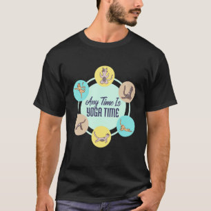 Cats In Yoga Poses Sporty Cat Any Time Is Yoga Tim T-Shirt