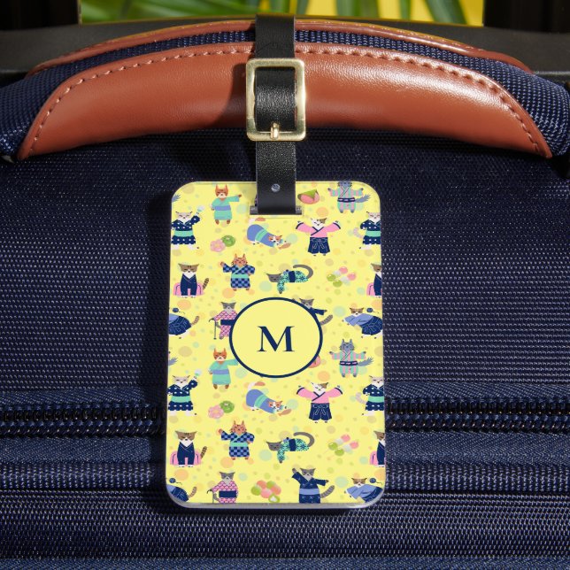 Cats in Yukata Luggage Tag (Front Insitu 2)