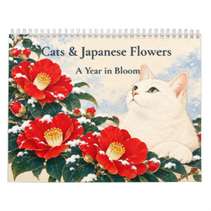 Cats & Japanese Flowers 2027 Calendar