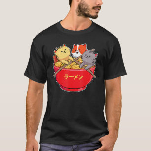 Cats Japanese Food Ramen Noodles Soup Lover T-Shirt