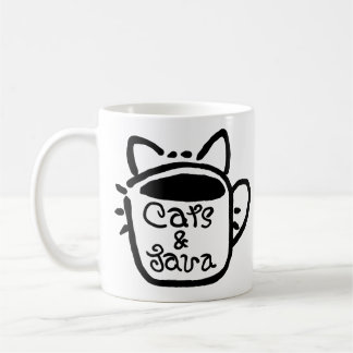 Cats & Java Black Coffee Mug