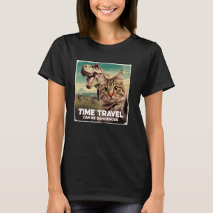 Cats Joke Time Travel Can Be Dangerous Selfie Cat T-Shirt