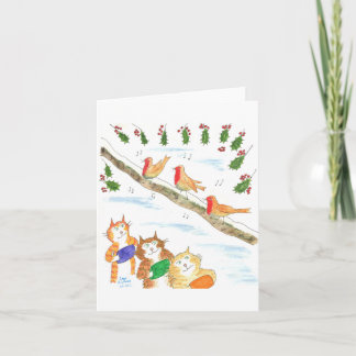 Cats keeping Paws warm Card