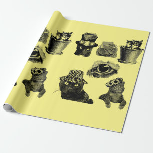 Cats Kittens Pets Art Ilustrations Wrapping Paper