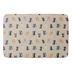 Cats & Knives Bath Mat