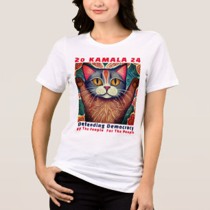 Cats Ladies for Kamala 2024  T-Shirt Tri-Blend Shirt