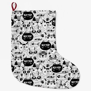 Cats Large Christmas Stocking