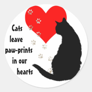 Cats leave Paw-Prints in our Hearts sticker