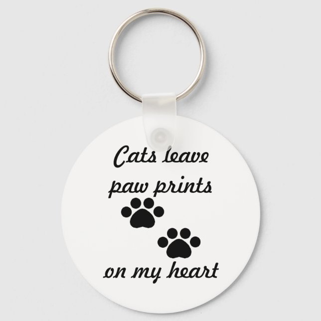Cats Leave Paw Prints Key Ring (Front)
