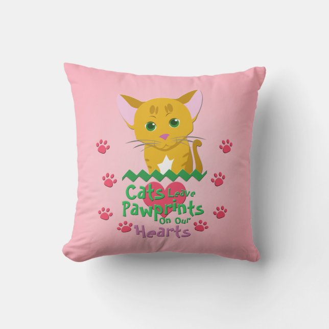 Cats Leave Pawprints Cushion (Front)