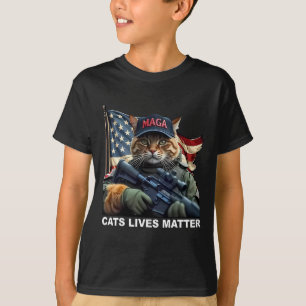 Cats Lives Problem Funny Trump 2024 Cat  T-Shirt
