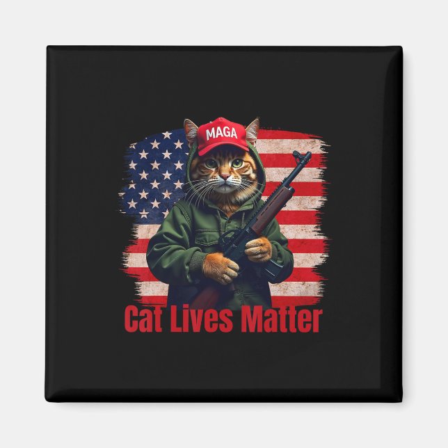 Cats Lives Problem Funny Trump 2024 Cat Voting Tru Magnet (Front)