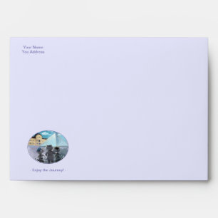 Cats Louvre Paris - Enjoy Purple Envelope