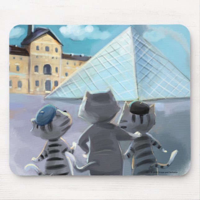 Cats Louvre Paris - Mouse Pad  (Front)