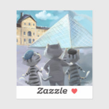 Cats Louvre Paris - Vinyl Sticker
