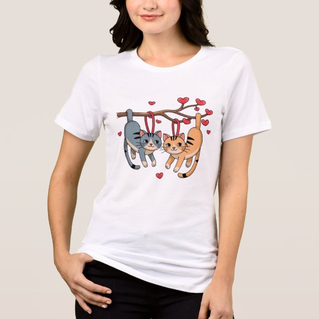 Cats Love Tri-Blend Shirt (Front)